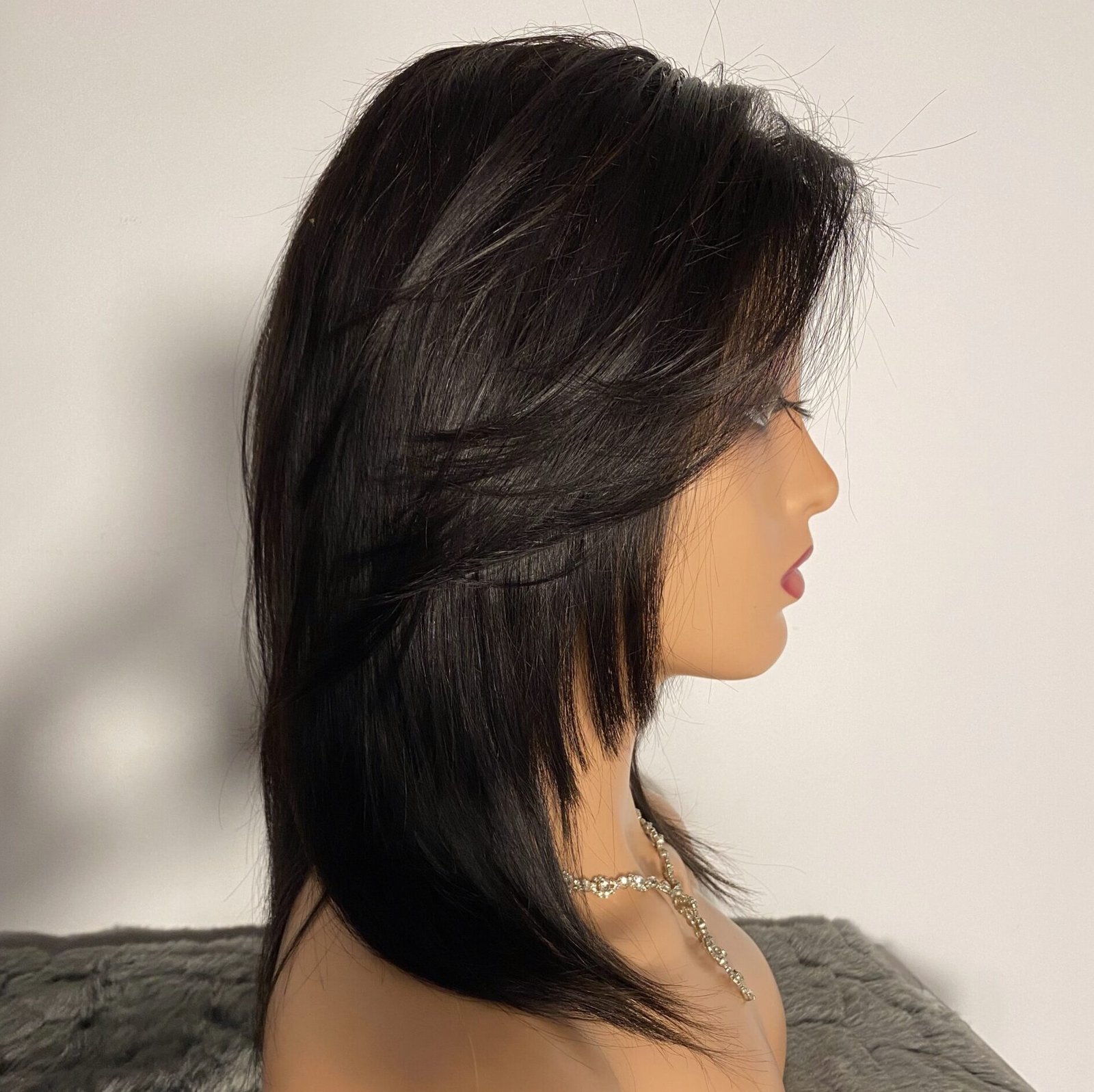 شعر طبيعي روسي GLUELESS  شاتان فونسي  silicone طول 16 انش كثافة 250 دونتال 5*5 coupe effilées