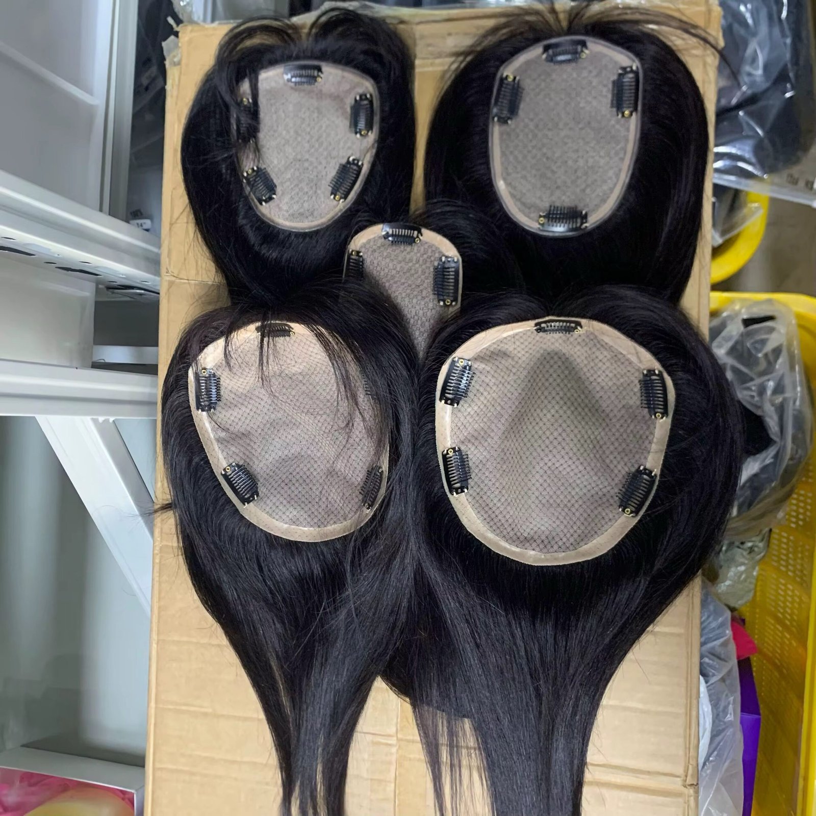 img_1568 بروتاز شعر طبيعي silkbase مقاس16*18 سم الطول 35 سم في لون شاتان فونسي و مارون كلار