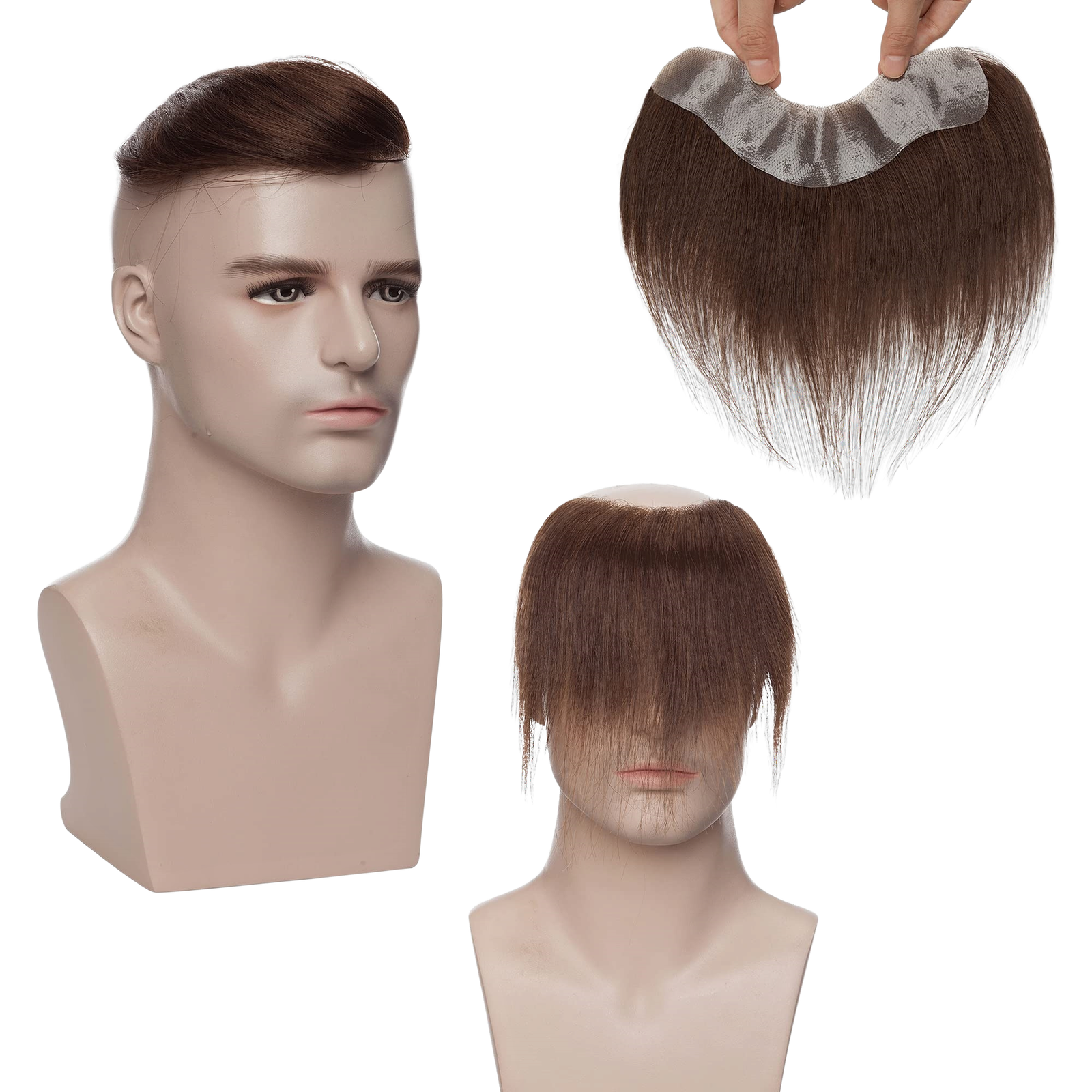 مكمل شعر طبيعي روسي قياس 2*16 سم في اللون شاتن كلار و شاتان فونسي